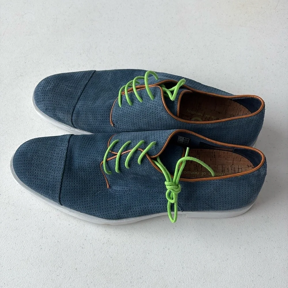 Moods of Norway Blue Suede Oxfords EU 45